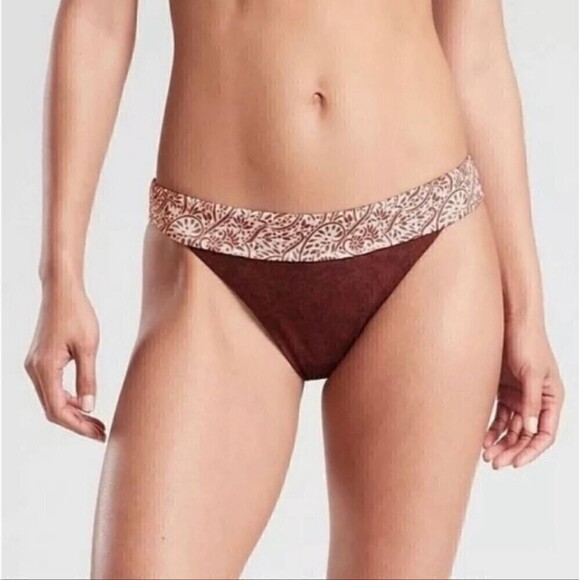 New! Athleta Aqualuxe Bohemian Swim Bikini Bottom - Picture 1 of 9